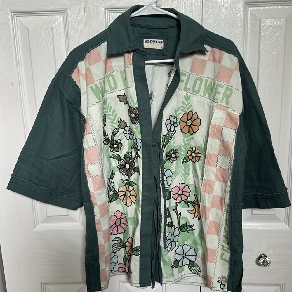 FREE PEOPLE We The Free Pressed in Flowers Embroidered Floral Kimono Jacket - Picture 6 of 9